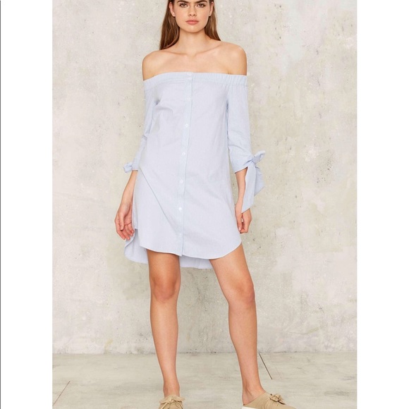 Sasha off the shoulder shirt dress - Picture 4 of 5